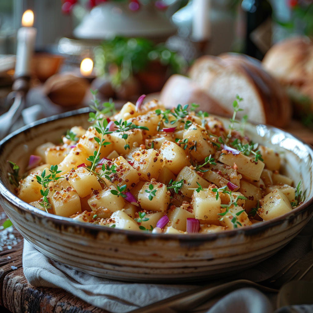 Kartoffelsalat mit Kräutern für das Osterfest