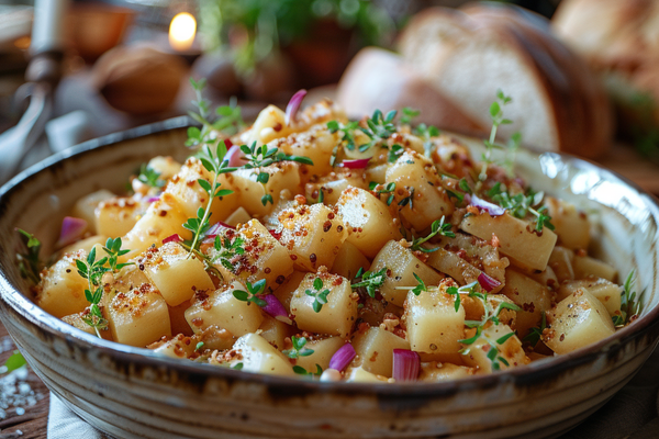 Kartoffelsalat mit Kräutern für das Osterfest