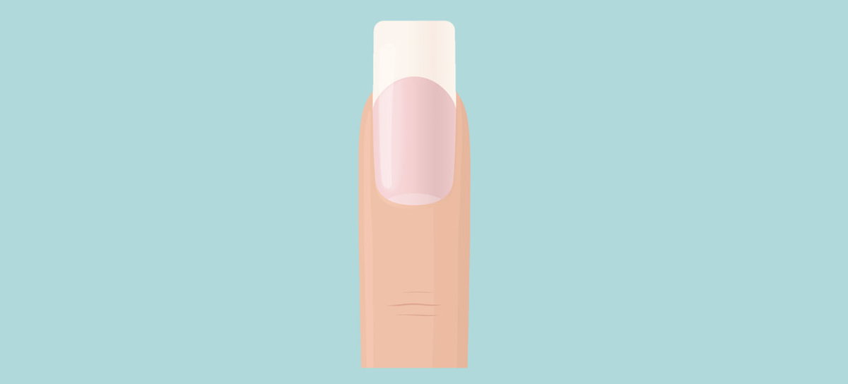 Illustration eines Fingers mit eckiger Fingernagelspitze